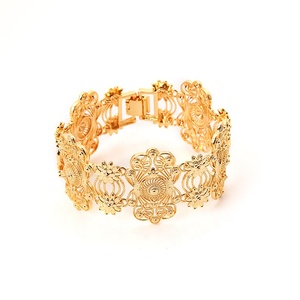 Bracelet de luxe de style saoudien, garanti large et spacieux, de haute qualité, en cuivre, bracelet en or <span class=keywords><strong>18</strong></span> carats, vente en gros - Product Image 1