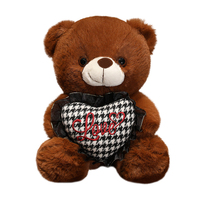 Boneka Beruang Cokelat dengan Bantal Hati untuk Anak-anak, Hadiah Ulang Tahun dan Dekorasi Rumah