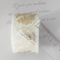 Rouleau d'étiquette de remerciement personnalisé, feuille d'or transparente, cercle rond 500, votre commande, autocollant de remerciement pour les petites entreprises