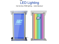 Atril de Acrílico Moderno para Iglesia, Podio de Plexiglás para Conferencias, Escuelas e Iglesias con Luz LED