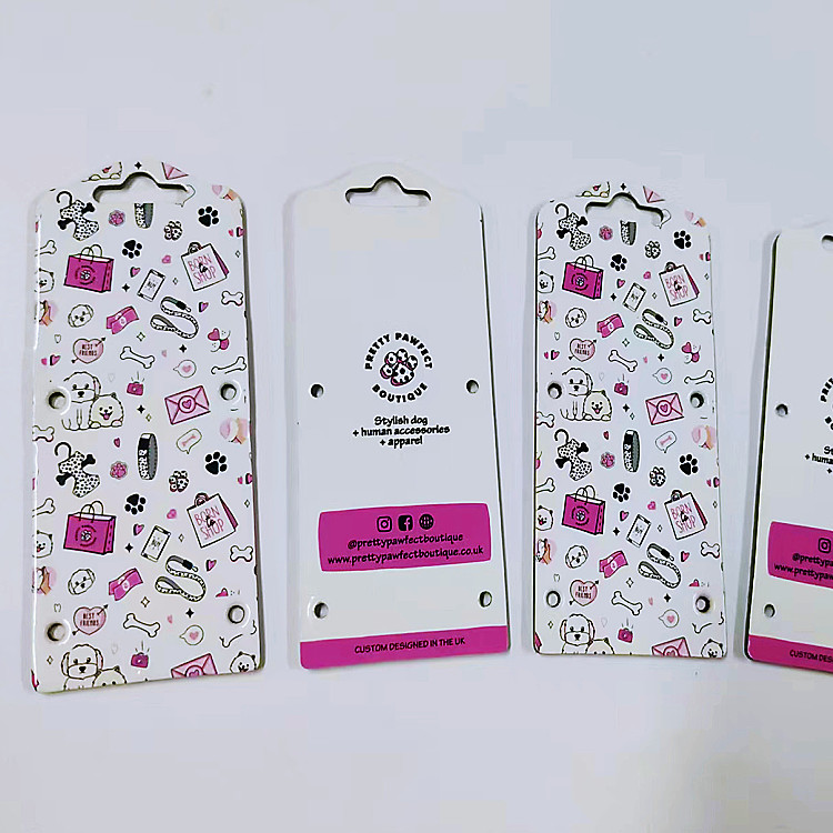 Картонная упаковка для ошейника, держатель для карт, двухсторонний, с принтом, для поводка для собак, толщина 2 мм