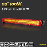 Feu arrière LED jaune, 1 rangée, 20 pouces, accessoires pour camion, décoration de voiture, pour brouillard, pluie et neige, vente en gros, expédition en chine