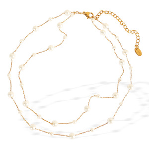 สร้อยคอมุก มุกสีขาว โซ่ทอง สำหรับผู้หญิง ใส่ได้ทุกวัน XL267 - Product Image 5