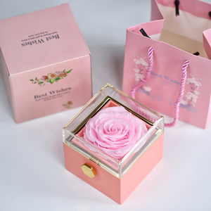 Regalo personalizado para el Día <span class=keywords><strong>de</strong></span> la madre, joyería <span class=keywords><strong>de</strong></span> rosas preservadas, flores preservadas con caja <span class=keywords><strong>de</strong></span> joyería, contenedor <span class=keywords><strong>de</strong></span> rosas preservadas - Product Image 1