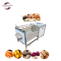 Groente- en fruitborstelwasmachine voor de verwerking van sojabonen, maïs en aardappelen