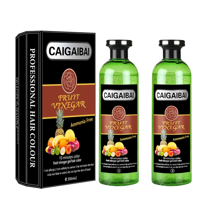 New Wholesale Fruit Vinegar Hair Color Dye Gel 100% Cover Gray Hair Black Hair Dye For Professional Salon