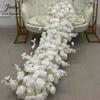 JINDY Offre Spéciale – Guirlande Florale Artificielle Blanche en Soie (Faux Rose) pour Table, Idéale pour Mariages, Décoration Maison et Fêtes