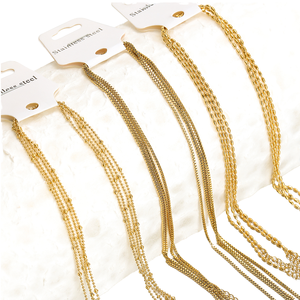 <span class=keywords><strong>Lovestory</strong></span> A2720 Cadena de Acero Inoxidable Chapada en Oro de 18k, Resistente al Deslustre, para Fabricación de Joyería, Collares y Pulseras - Product Image 1