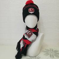 Jacquard Sports Fan Jubel Custom Fußball Schal Fans Sport Gestrickte Schal Hut Handschuhe Set