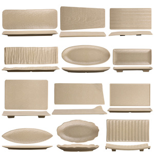 Creative hot pot tableware for Chongqing-style hot pot, Northeast-style barbecue <b>plates</b>, <b>melamine</b> imitation earthenware, rustic - Product Image 1
