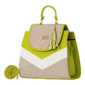 Bolso de mano de yute para mujer Fana Haven Citrus, tamaño mediano, con estampado de leopardo, para compras. - Product Image 1