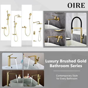 <span class=keywords><strong>Robinet</strong></span> <span class=keywords><strong>de</strong></span> <span class=keywords><strong>cuisine</strong></span> mitigeur <span class=keywords><strong>de</strong></span> lavabo en or brossé, collection douche et mitigeur encastré, fourni par le fabricant <span class=keywords><strong>de</strong></span> robinets Kaiping pour les distributeurs - Product Image 1
