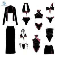 Maillots de bain texturés en satin personnalisés, bikinis à col en V, push-up, pour femmes, 2026