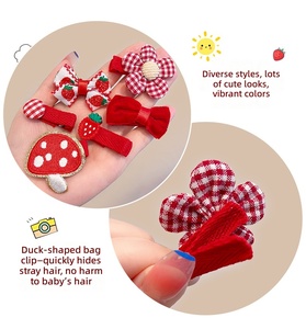 Nouvelle <span class=keywords><strong>pince</strong></span> à cheveux en tissu doux pour nouveau-né, <span class=keywords><strong>pince</strong></span> à cheveux entièrement recouverte de tissu, accessoires mignons en forme de fruits et nœuds pour bébés filles, vente en gros - Product Image 6