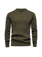 Pull tricoté ample à col rond pour homme, motif lettres, anti-plis, tendance hiver, manches longues, vente en gros