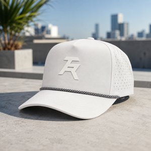 Casquette de golf 5 panneaux en silicone avec logo personnalisé, haute qualité, faible MOQ, sangle réglable, séchage rapide, ventilée, pour hommes - Product Image 3