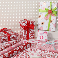 Papier cadeau romantique pour la Saint-Valentin - Imprimé Cœur Rouge & Amour, Emballage Cadeau Festif pour Mariages et Anniversaires