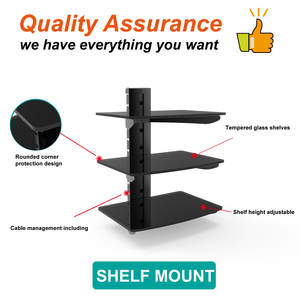 Étagère murale <span class=keywords><strong>DVD</strong></span> Charmount Étagères centrales de divertissement flottantes Étagère TV - Product Image 5