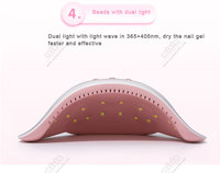 Lámpara de Curado UV de Secado Rápido con 36 LED, 36W, Certificación CE, ROHS, FCC, Doble Voltaje, Enchufe USB, Automática, para Arte de Uñas con Gel