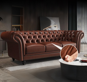 Juego de Sofás de Diseño Clásico, Muebles de Cuero de Lujo, Cómodos para el Hogar, Sala de Estar, Sofá Americano para Casa y Hotel - Product Image 2