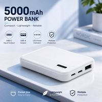 Batterie externe portable mini 5000 mAh à charge rapide pour téléphone portable, vente en gros d'usine, logo personnalisé, fournisseur OEM ODM