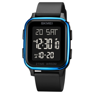 <span class=keywords><strong>Skmei</strong></span> — montre-bracelet plastique à double temps, étanche 5atm, Sport, alarme numérique, à la mode, <span class=keywords><strong>1858</strong></span> - Product Image 1