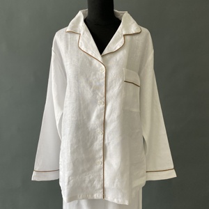 Готовая к отправке женская льняная пижама 100% французского льна - Product Image 3