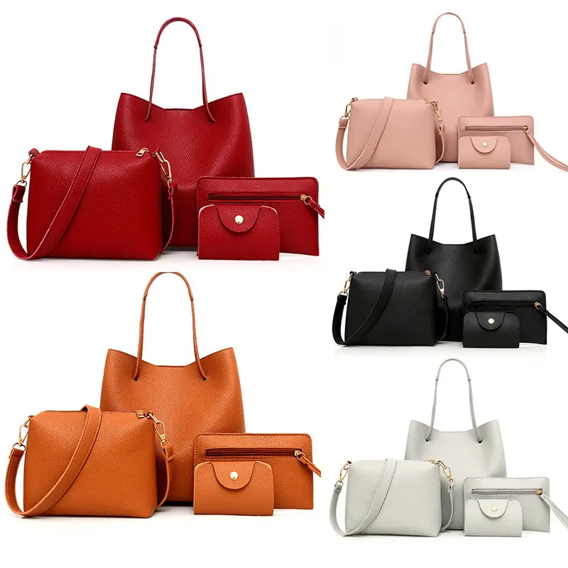 Hot Sale Sac A Main Lady Shoulder Bag Tote Purse Satchel Set 4pcs Set Bag Design Handbag
