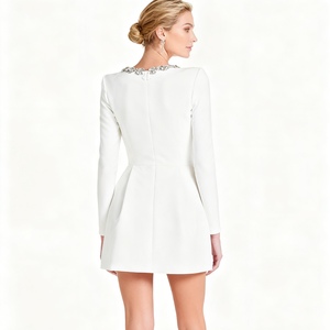 Vestidos Elegantes de Terciopelo de Seda con Cuello Cuadrado y Adornos de Diamantes para Mujer - Product Image 6