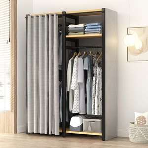 简单组装钢架结构布衣柜坚固耐用的储物柜，适合家庭卧室或小公寓使用 - Product Image 2