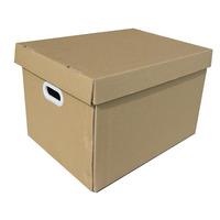 Delivery Move Kraft Paper Packing Boxes Handled Paper Square Paper Box Sleek Box