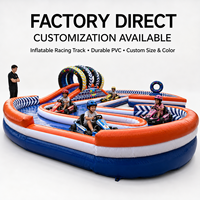 Parcours d'obstacles gonflable commercial en PVC, taille 16x8m, jeu de labyrinthe, location pour événements extérieurs, carnaval, parc d'attractions