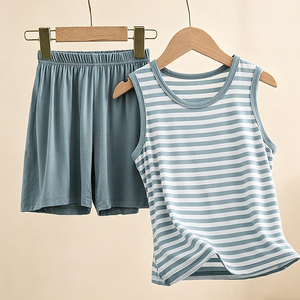 Ensemble haut pour garçons et sous-vêtements pour filles, pyjama pour enfants, débardeur en modal, matière douce et extensible, short de maison pour enfants - Product Image 5
