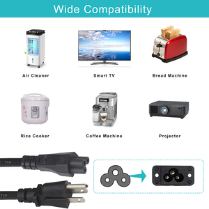 Fabrika doğrudan abd 18AWG 16AWG listelenen AC kablosu abd C5 bilgisayar buzdolabı güç kablosu Splitter çıkış tasarrufu - Product Image 4