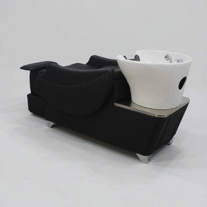 Cama de lavado de cabello para peluquería con lavabo de cerámica personalizado del fabricante, semireclinable para terapia capilar, para barbería - Product Image 5