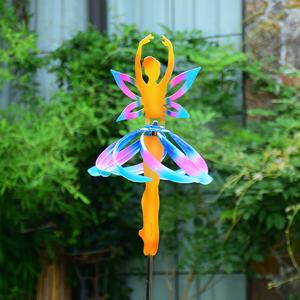 Unique Ballet Girl Windmill 360 ° Rotation Métal Ornement De Jardin Décor Extérieur pour Pelouse Cour <span class=keywords><strong>Terrasse</strong></span> <span class=keywords><strong>Idée</strong></span> Cadeau Spéciale - Product Image 2
