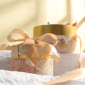 Confezione regalo regalo regalo di lusso con papillon cielo e terra scatola rotonda a mano - Product Image 4