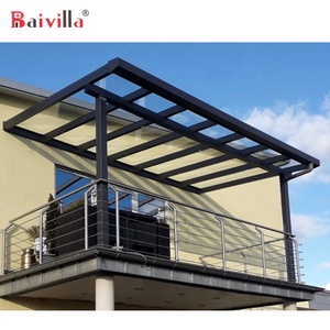 Pérgola de Aluminio para Jardín Exterior, Diseño Moderno y Ecológico, Estructura con Recubrimiento en Polvo, Balcón Fijo de 2 Postes, Bioclimática, con Vidrio Natural - Product Image 3