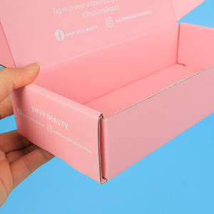 Caja <span class=keywords><strong>de</strong></span> Embalaje <span class=keywords><strong>de</strong></span> Cartón Corrugado Impresa para Cosméticos, Caja <span class=keywords><strong>de</strong></span> Envío Personalizada <span class=keywords><strong>de</strong></span> Color Rosa con Logotipo - Product Image 2