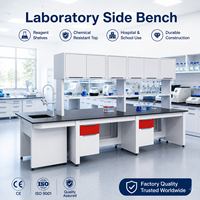 Meuble de laboratoire chimique, banc latéral, table de travail de laboratoire hospitalier, banc de travail avec étagères à réactifs