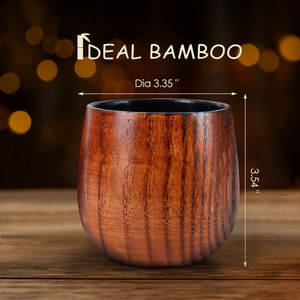 الأكثر مبيعًا هدايا الرجال القديمة المصنوعة من خشب الكربونات الطبيعي ، أكواب شرب الحليب ، أكواب بوربون متفحمة - Product Image 6