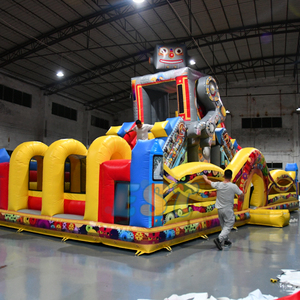 Parque temático de Robot inflable gigante, tobogán de castillo hinchable inflable para exteriores, parque infantil de ciudad divertido inflable a la <span class=keywords><strong>venta</strong></span> - Product Image 1