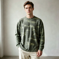 T-shirt à manches longues en tricot camouflage pour homme, de haute qualité, surdimensionné, décontracté, streetwear, vintage, vêtements de sport pour homme, sweat-shirt d'automne