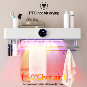 Thông Minh Ấm Hơn Điện Khăn Kệ Móc Áo Phòng Tắm Giá Khăn Ấm Hơn Treo Tường Kệ UV Khăn Máy Sấy - Product Image 4