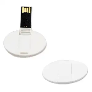 Round Circle credit card usb flash drives round business card usb sticks 1GB 2GB 4GB 8GB