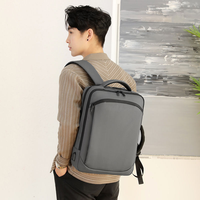 Sac à dos minimaliste de loisirs avec port USB et pochette pour trolley, pour ordinateur portable 15,6 pouces, idéal pour les trajets quotidiens et les voyages