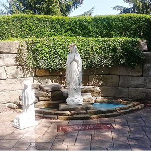 Statue <span class=keywords><strong>de</strong></span> la Vierge Marie en marbre blanc naturel, décoration <span class=keywords><strong>de</strong></span> jardin extérieur, église, sculpture pour application intérieure pour villa - Product Image 6