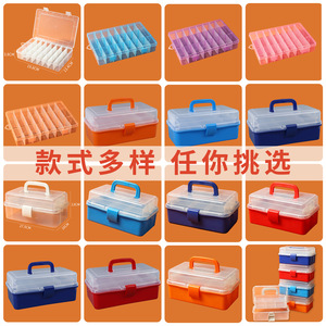 Caja de Almacenamiento de Plástico con Asa, 24 Compartimentos, Divisores Extraíbles, Tapa Transparente, Organizador para Joyas, Piezas Pequeñas y Medicamentos - Product Image 1