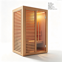 Sauna extérieur de haute qualité sur mesure pour 1 personne, en bois de cèdre et de pruche, infrarouge et vapeur traditionnelle