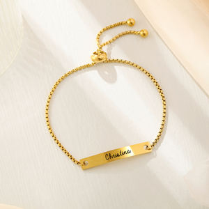 Pulsera con nombre pequeño y delicado, pulsera minimalista personalizada con nombres de texto pequeño, color dorado, chapado en nombre, regalo de joyería para mujer - Product Image 1
